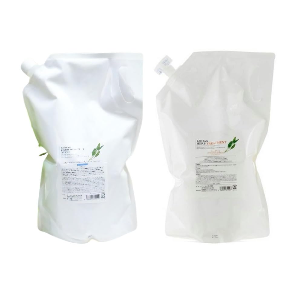 Techno Eight Lohas Herbal Shampoo Moist 2000ml Herbal Treatment 2000g Refill & (Set) [Silicone-Free]