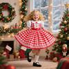 Red & Green Sequin Christmas Dress: Santa Claus Snowflake Costume, Girls' Mesh Princess Dress