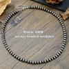 Navajo Pearl Beaded Necklace Oxidized Silver Tone Southwestern Style Choker Adjustable Vintage Tribal Chain for Women