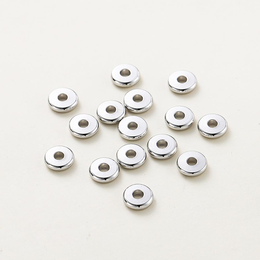 14K/18K Gold Plated 10-30Pcs 3/4/5/6/8mm Spacer Beads for DIY Necklace Bracelet Jewelry Making Supplies Accessories Wholesale 8mm x 10Pcs