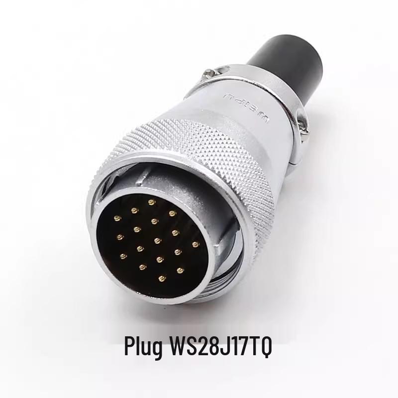 Weipu WS28 23-Pin Aviation Plug Connector, Male-Female Threaded, 479-Hole, 10P12, 16-Pin, 20/26-Pin
