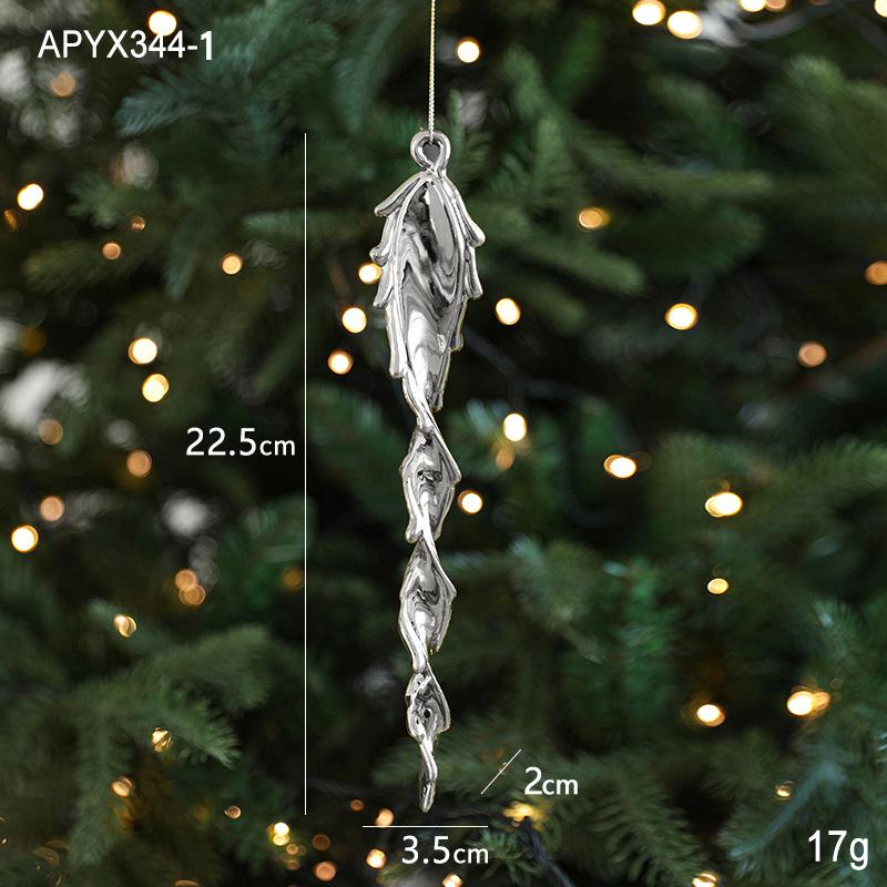 Silver Irregular Electroplated Christmas Tree Ornaments - Glossy Plastic Pendants In Stock