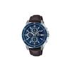 Série EDIFICE montre simple décontractée à la mode mouvement à quartz bracelet en cuir montre japonaise et coréenne montre homme cadran bleu EFR-S565L-2AVUDF