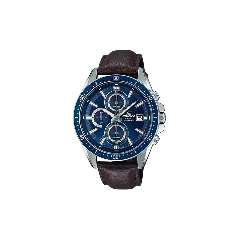 

Casio EDIFICE series simple casual fashion watch quartz movement leather strap Japanese and Korean watch men s watch blue dial EFR-S565L-2AVUDF синий