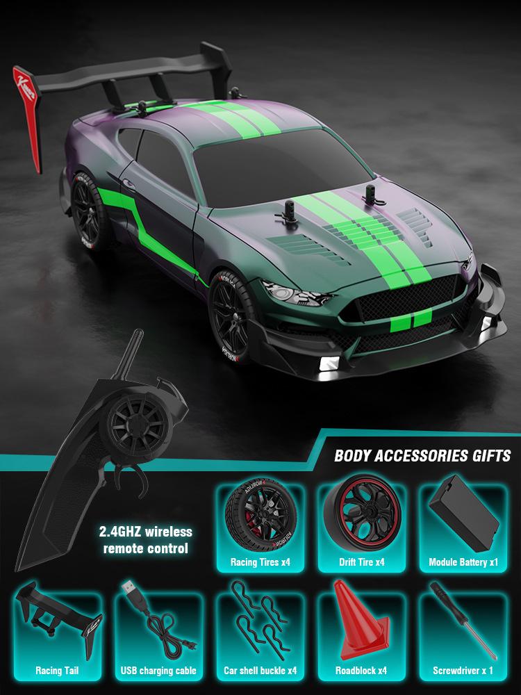Non-Toxic 4Wd Rc Drift Car 1/14 Radio Controlled Racing Cars 50Km/H High Speed Electric Children'S Racing Vehicle Toys For Children Kids Gifts