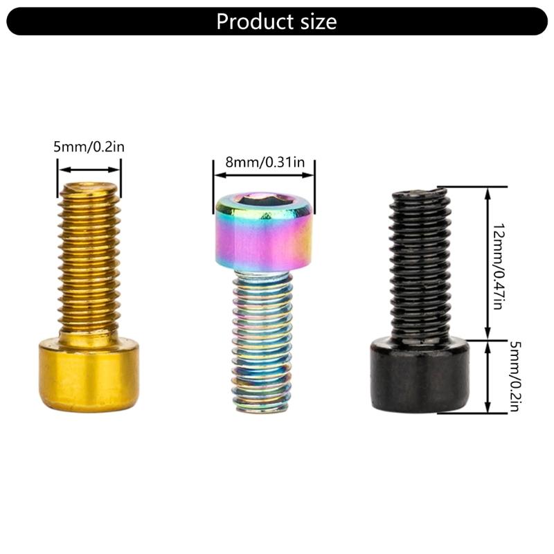 4Pcs 5x12mm Bike Water Bottle Cage Bolts Hexagons Socket Head Bolts Stainless Steels Screws Mountain Bike Accessories