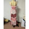 Women'S Sleeveless Suspender Digital Printing Long Dress Splicing Skirt