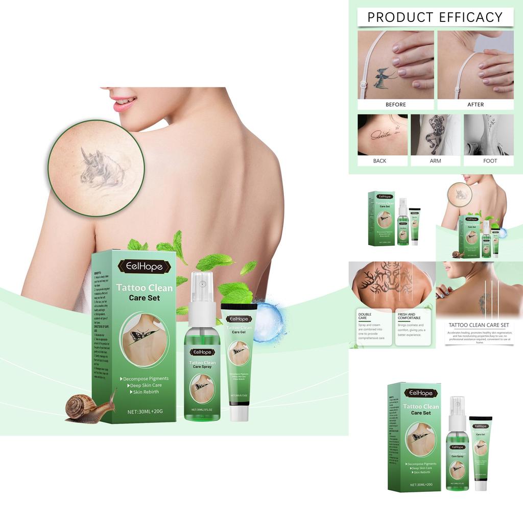 Eelhope Professional Tattoo Covering Care Set With Nourishing Repair Spray And Cream For All Skin Types