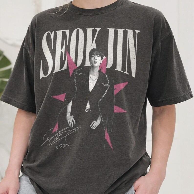 2026 Summer Fashion Trendy Tee Vintage Jin Shirt, Sugar Kpop Arirang Album Retro 90s Shirt, Gifts for Fan Hip Hop Streetwear Oversized Tshirt