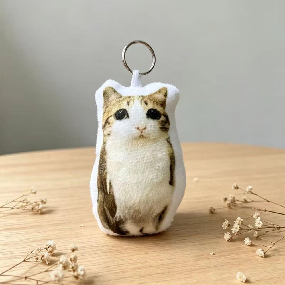 Mačkací Klíčenka Meowl Plyšové Zvířátko Kočka Plyšový Přívěsek Vtipná Kočičí Hlasová Klíčenka Dárek pro Kamaráda