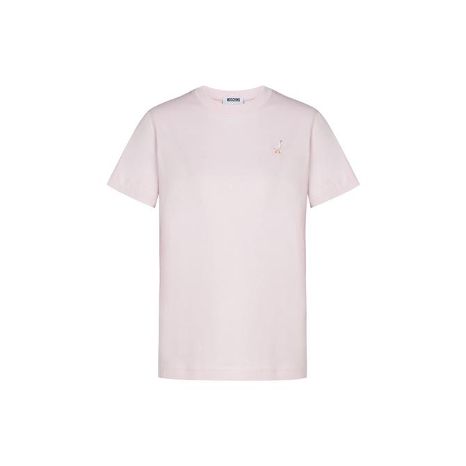 MOSCHINO Small Goose Cotton Jersey Short Sleeve T-Shirt