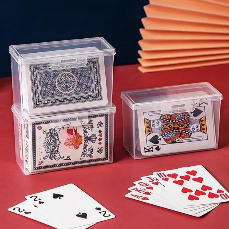 1pc Playing Card Box Clear Deck Case Two Poker Images Can Be Plad-NO Cards-Christmas Halloween Thanksgiving Gift Part