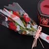 100 Pieces Transparent Plastic Rose Bouquet Bags Flower Arrangement Bags  Home Decoration