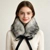 Solid Color Fur Collar Scarf Thicken Neck Warmer Scarf Fluffy Women Scarves  Winter