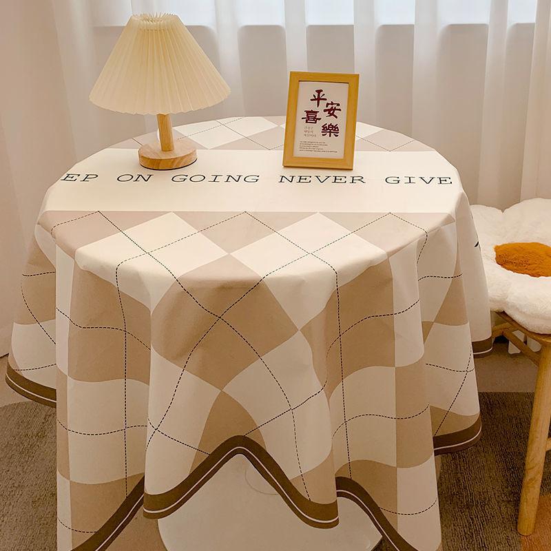 Ins Checkerboard Tablecloth Plaid Desk Mat Versatile Student Essential for Dormitory Round Table Cover Coffee Table Mat Dining Table Cloth Decorative