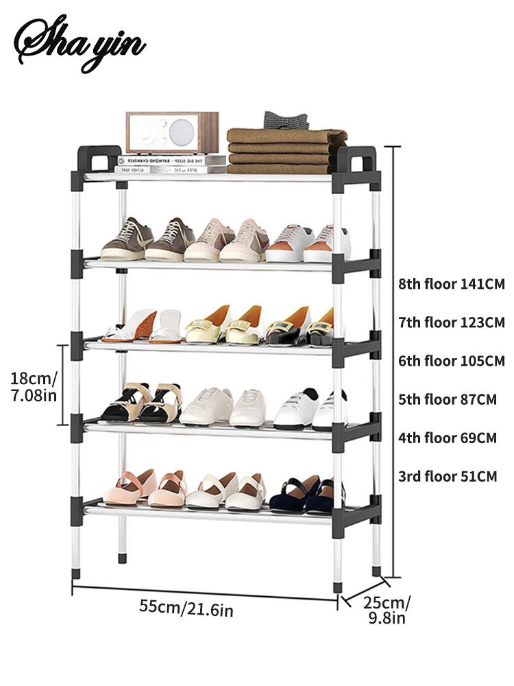 7-Story Aluminum Alloy Shoe Rack Multi-Layer Assembly Dust-Proof Storage for Dormitory Entrance Organizer shoemaker organizer