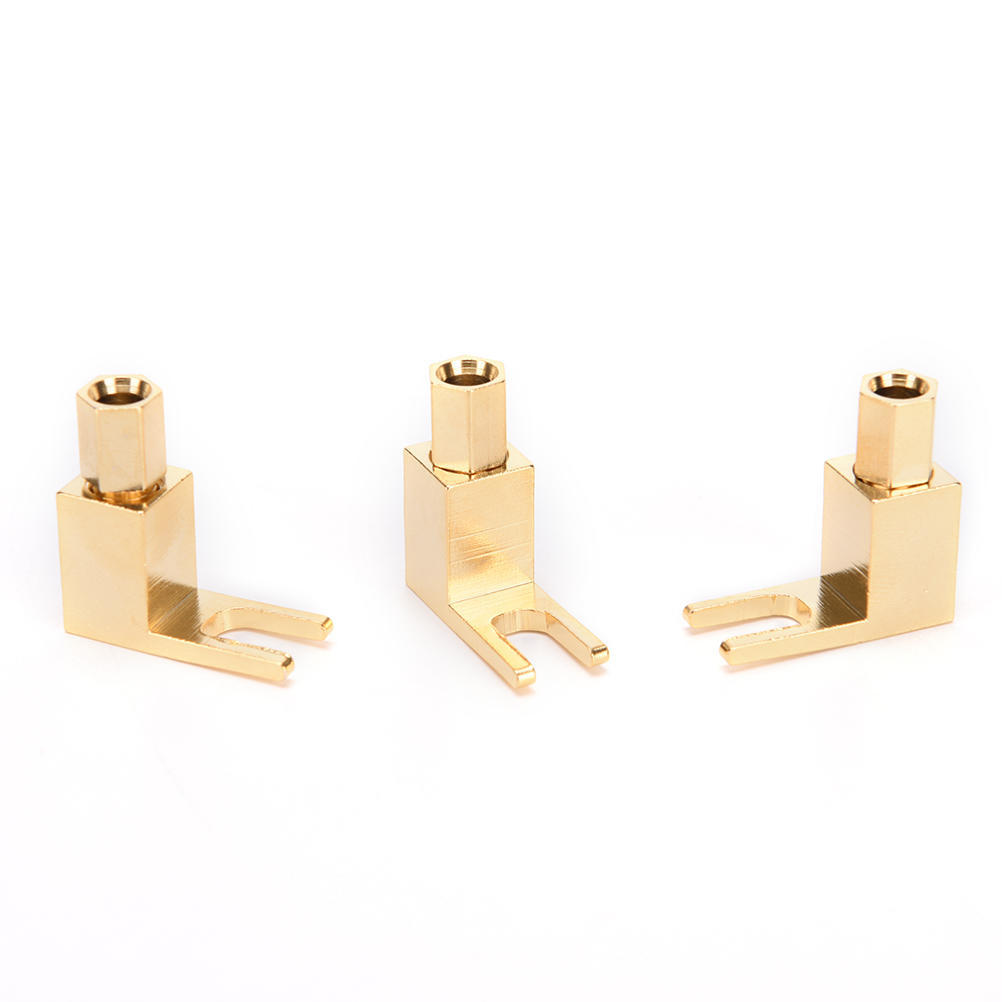 5X Banan til spadevinkeladapterplugg Høyttalerkabelkontakt 4 mm Salg