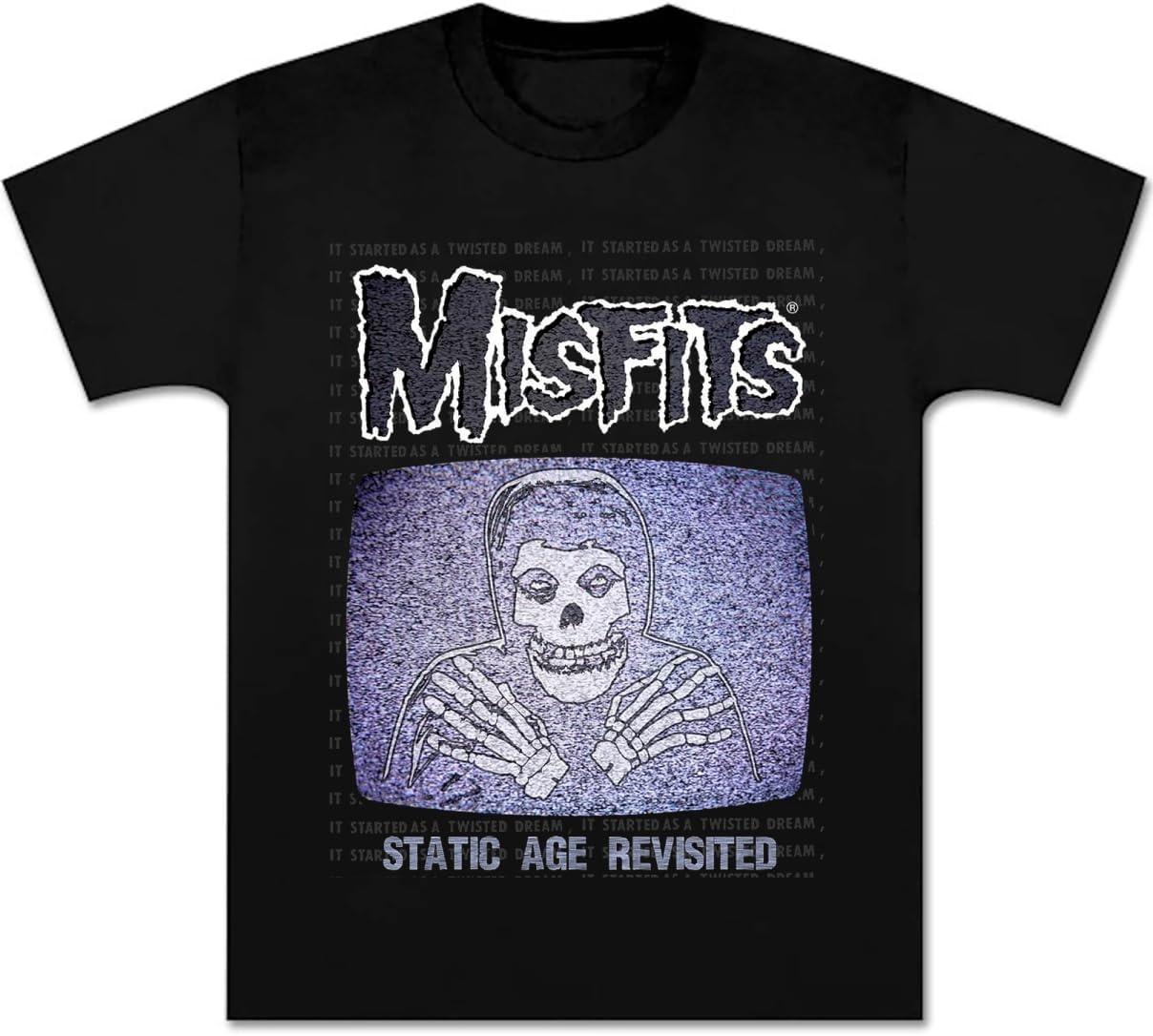 Misfits Shirt Horror Punk Band Classic T-Shirt Vintage Rockabilly American Retro Rock Band T Shirt Adult Unisex Black S