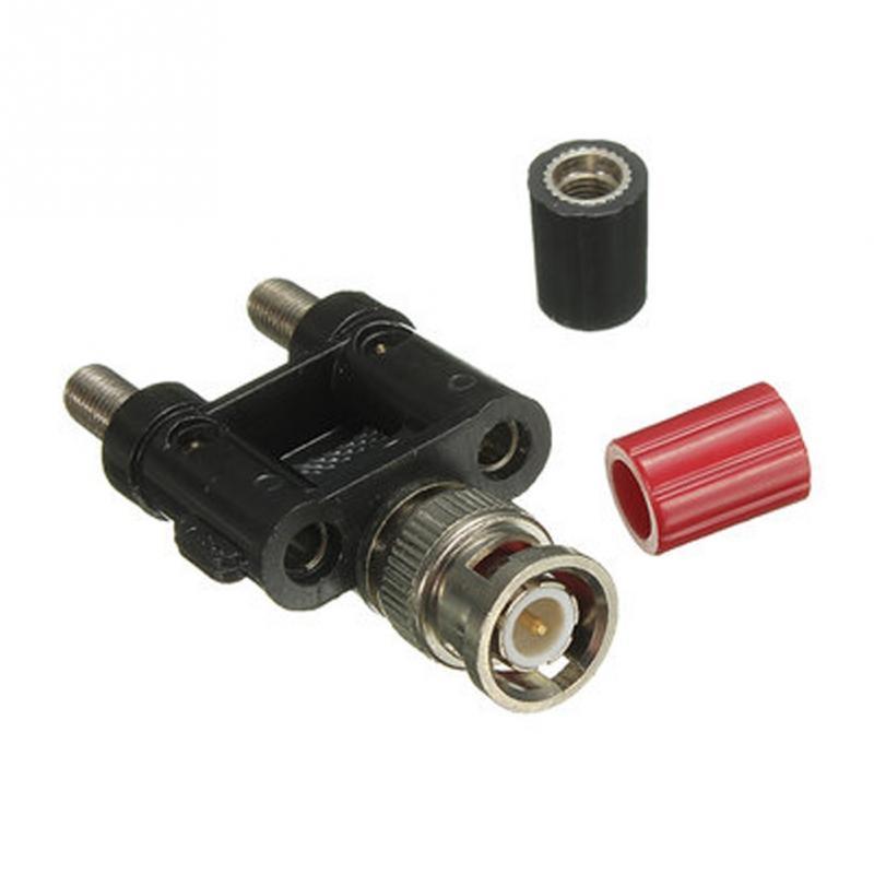 Drop Shipping Metal+Plastic BNC Male Plug To Two Dual Banana Jack RF Adapter Connector wholesale