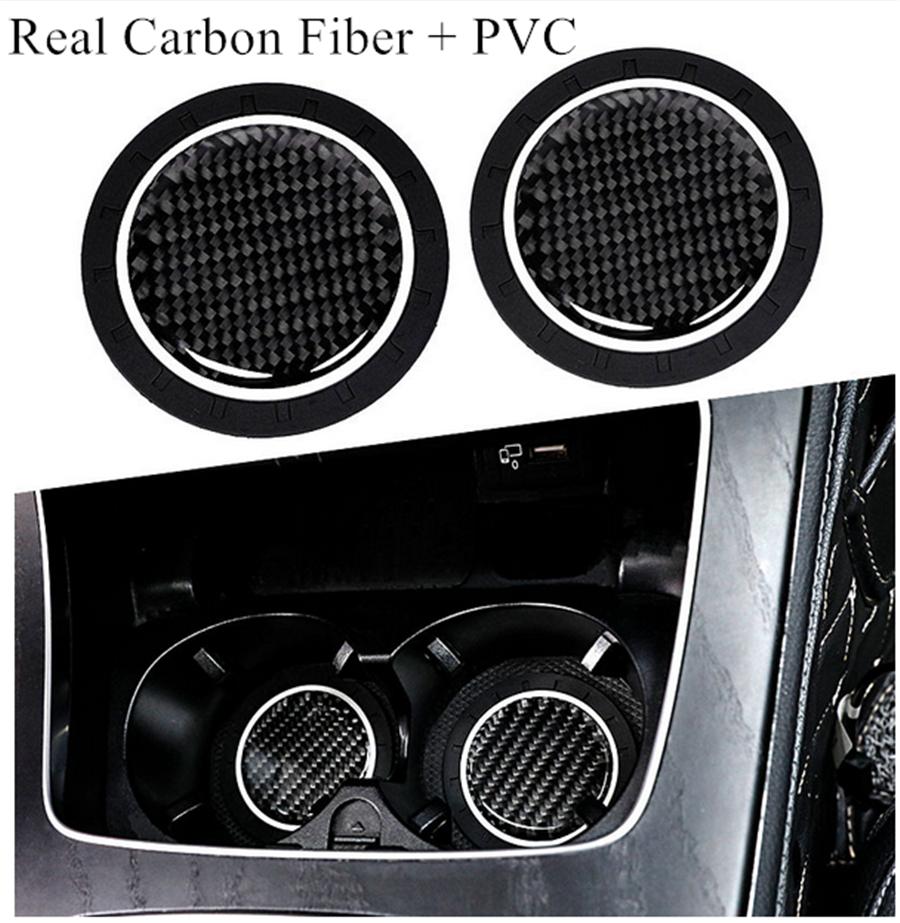 

2Pcs Carbon Fiber Car Cup Holder Non-slip Mat