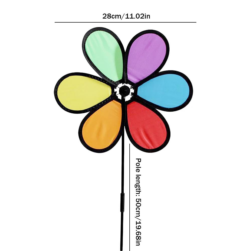 1-6PCS Flower Windmill Wind Spinner Colorful Creative Bird Scarer Outdoor Lawn Yard Flower Spinners Garden Decoration Kids Toy