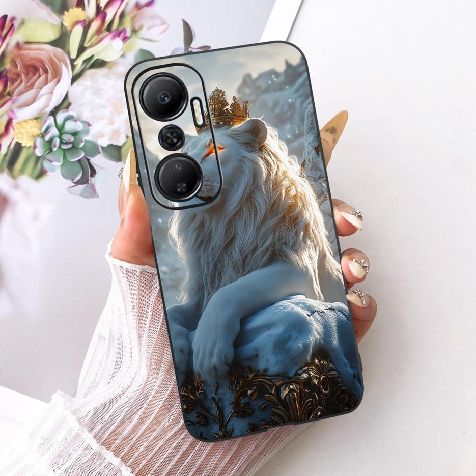 For Infinix Hot 20 Play 20i 20s Case Cute Lion Fashion Painted Cover Soft TPU Phone Case For Infinix Hot 20i 20S Hot20 5G Fundas
