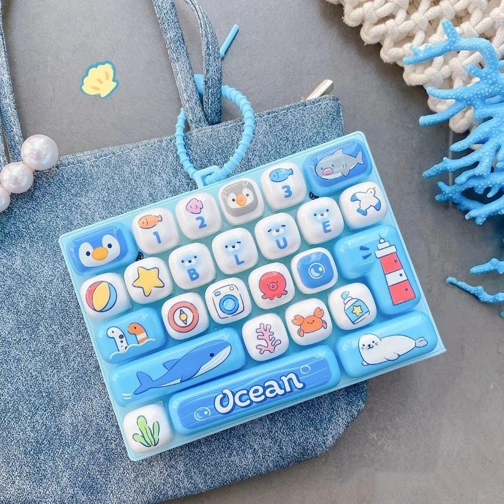 Cute Design Decompression Button Toy Creative Style Keyboard Keychain  Popular Pendant