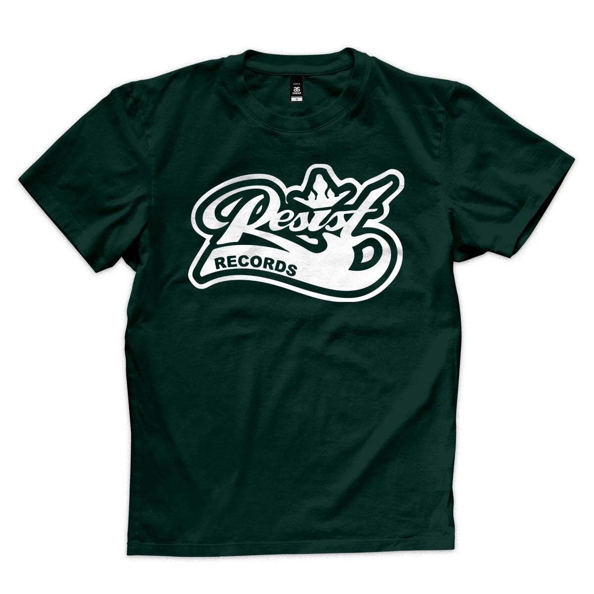 New Music Resist  Logo  White On Green T Shirt M