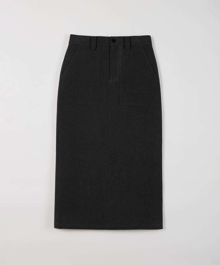 Pildeoseu Woman Pigment Vintage Skirt Deep Charcoal