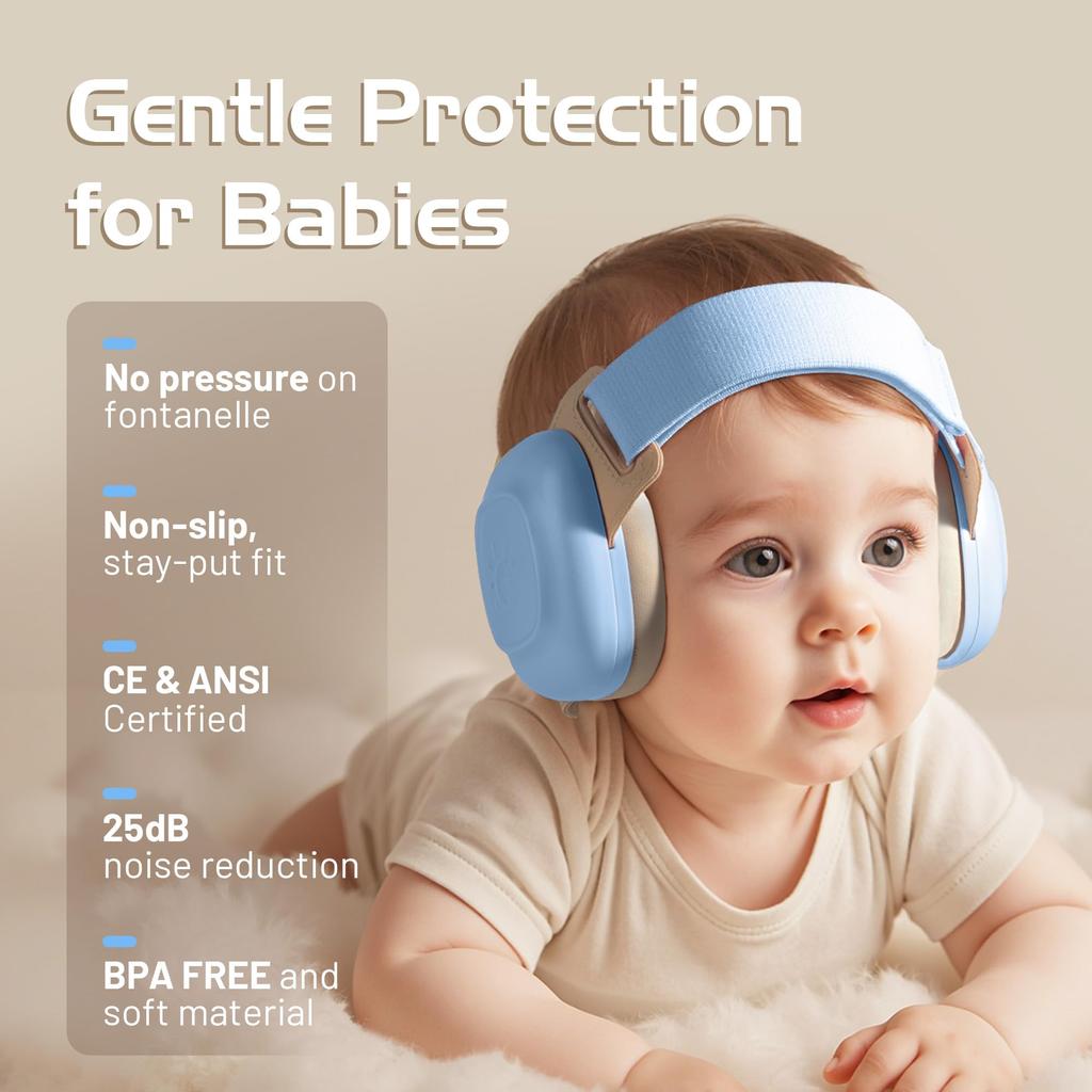 EZARC Earmuffs for for Live and Sports Ears from Loud for Hyperacusis Babies, Soundproof, Trains, Planes, Sleeping, Music, Festivals, [Protects