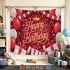 Party Backdrop Happy Birthday Birthday Red Photo Booth Background Front Door Decor