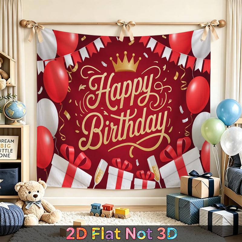 Party Backdrop Happy Birthday Birthday Red Photo Booth Background Front Door Decor