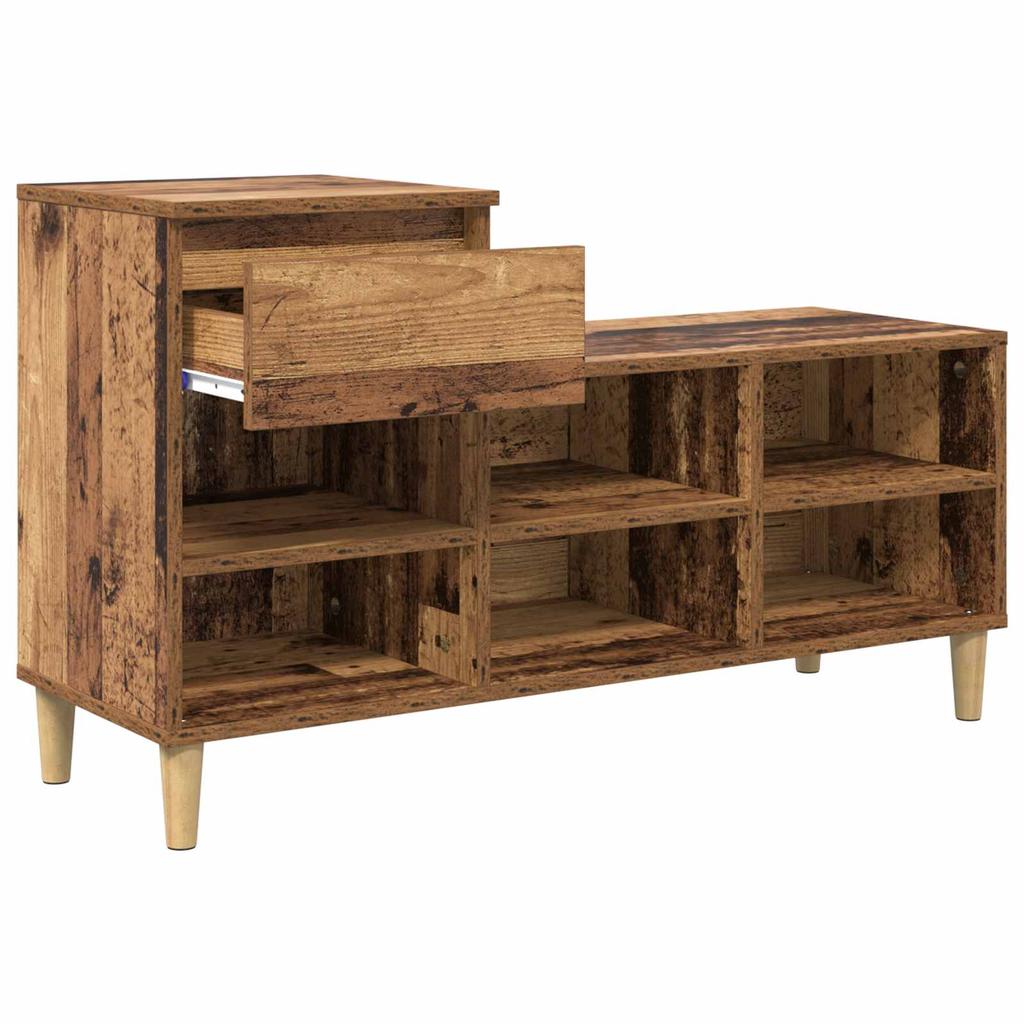 Shoe Cabinet in Vintage Wood Look 102 x 36 x 60 cm Engineered Wood