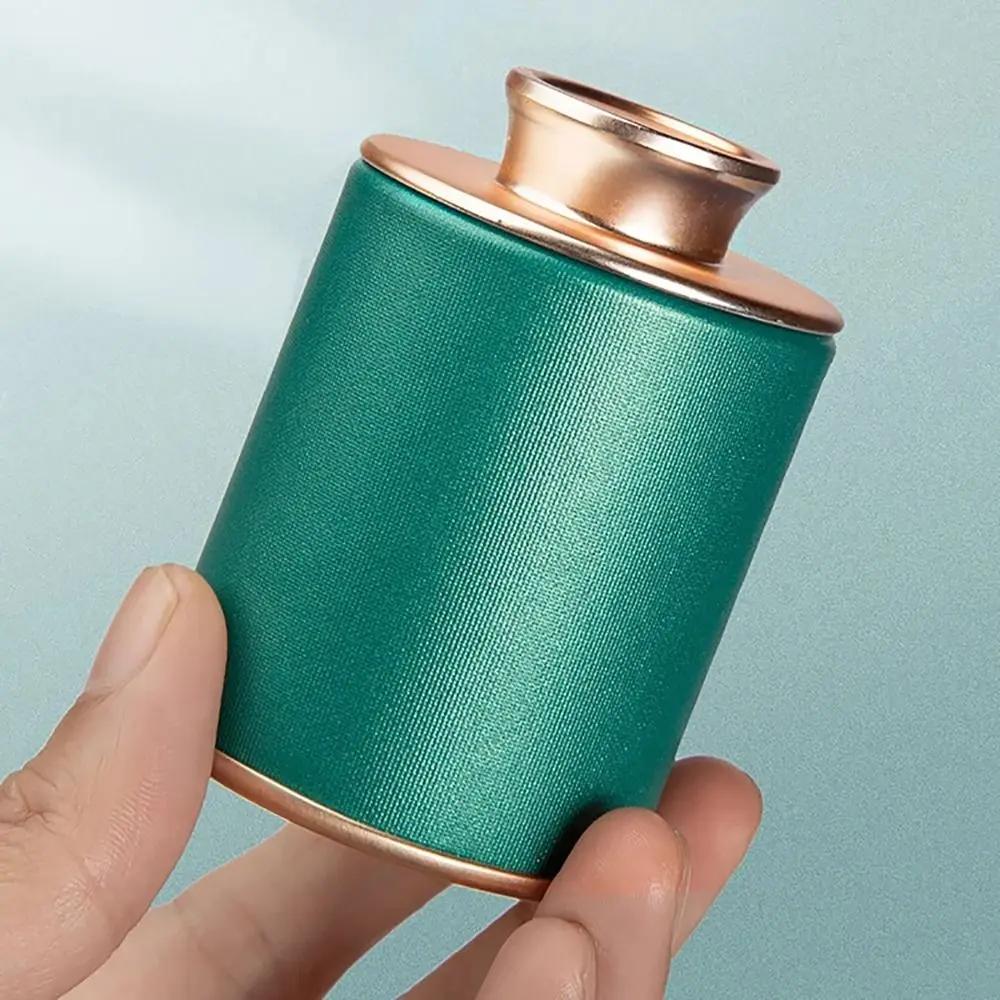 1Pcs Mini Packaging Box Small Tea Tin Household Empty Tan Storage Can Solid Travel Sealed Jar Green Black Tea