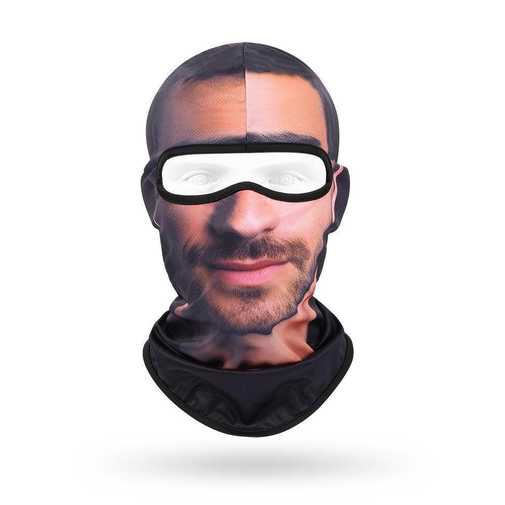 Breathable Cycling Mask Beard Pattern Head Cover Cap Men Full Face Scarf Motorcycle Riding
