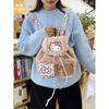 Cute Cartoon Cat Backpack Pu Material With Splicing Design For Daily Use