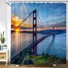 New York London Bridge Shower Curtain Printed Waterproof Fabric Polyester  City Scenery Night View Bath Curtain Bathroom Decor