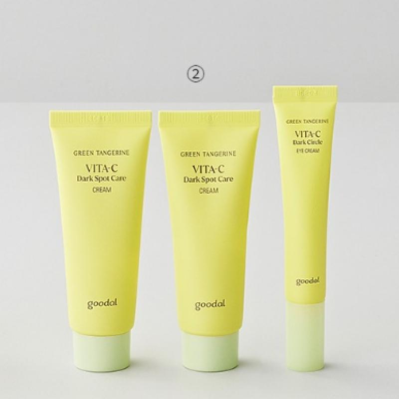 Goodal Green Tangerine Vita C Blemish Care Serum Cream Double speCial Set 2 Serums 30ml 40ml Cream 2 Eye Cream 15ml