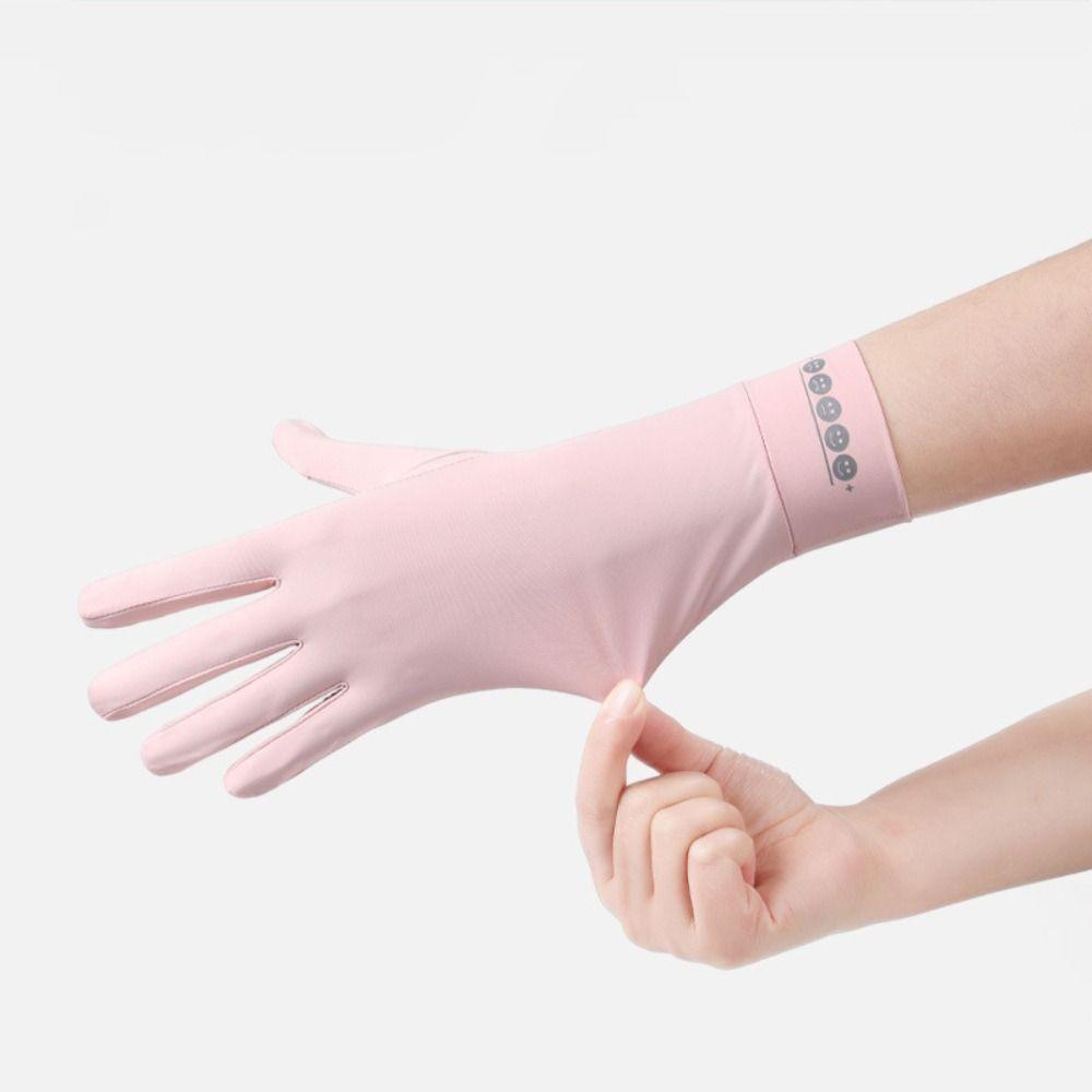 Thin Elastic Long Sunscreen Gloves Ice Silk Cycling Driving Gloves  Women Girls