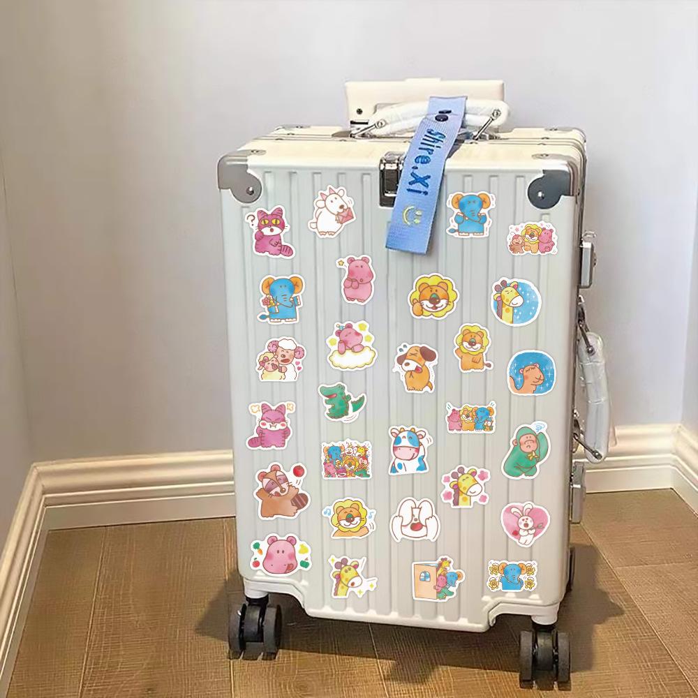 40 TABEKKO Cartoon Stickers Cute Graffiti Animal Collection Stickers Children's Elephant Self-adhesive DIY Small Stickers