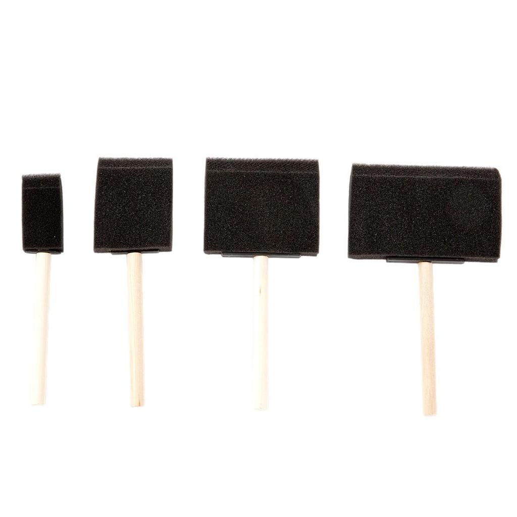 Wooden Handle Black Sponge Art Brush for Kids - DIY Graffiti & Painting