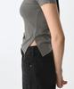MUSINSA STANDARD WOMAN Women'S Tencel Side Luchid T-Shirt [Khaki Gray]