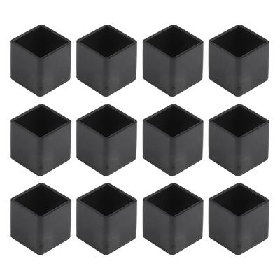 12Pcs Square Rubber Chair Leg Pad PVC Silent Anti-slip Table Foot Dust Cover Floor Protector Pads Chair Leg Protectors 20-25mm