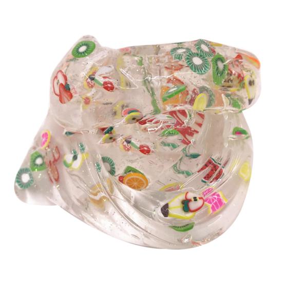 Transparent Sliced Fruit Salad Slime Magic Mud Putty Stress Relief Sludge Toy