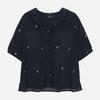 Thursday Island Women Flower Embroidery Ruffle Collar Blouse T264mbl238w