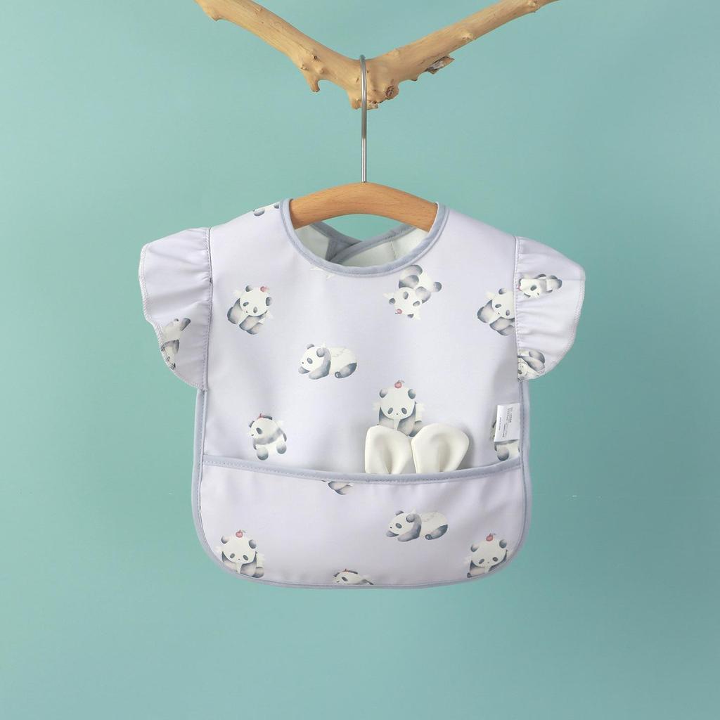 Waterproof Sleeveless Baby Feeding Bib - Lace, Stain-Proof Coverall for Infants & Toddlers