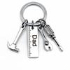 Dad Letters Keychains Creative Hammer Screwdriver Wrench Keyring Handbag Decor Tassel Hanging Pendant Father's Day Gifts