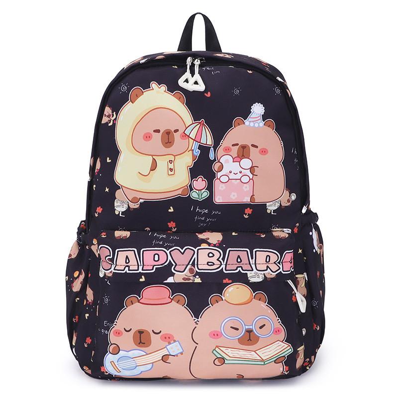 

Капибара Французский Милый Картофель Фри Медведь Мультяшный Животный Принт Женский Подходящий Рюкзак чёрный