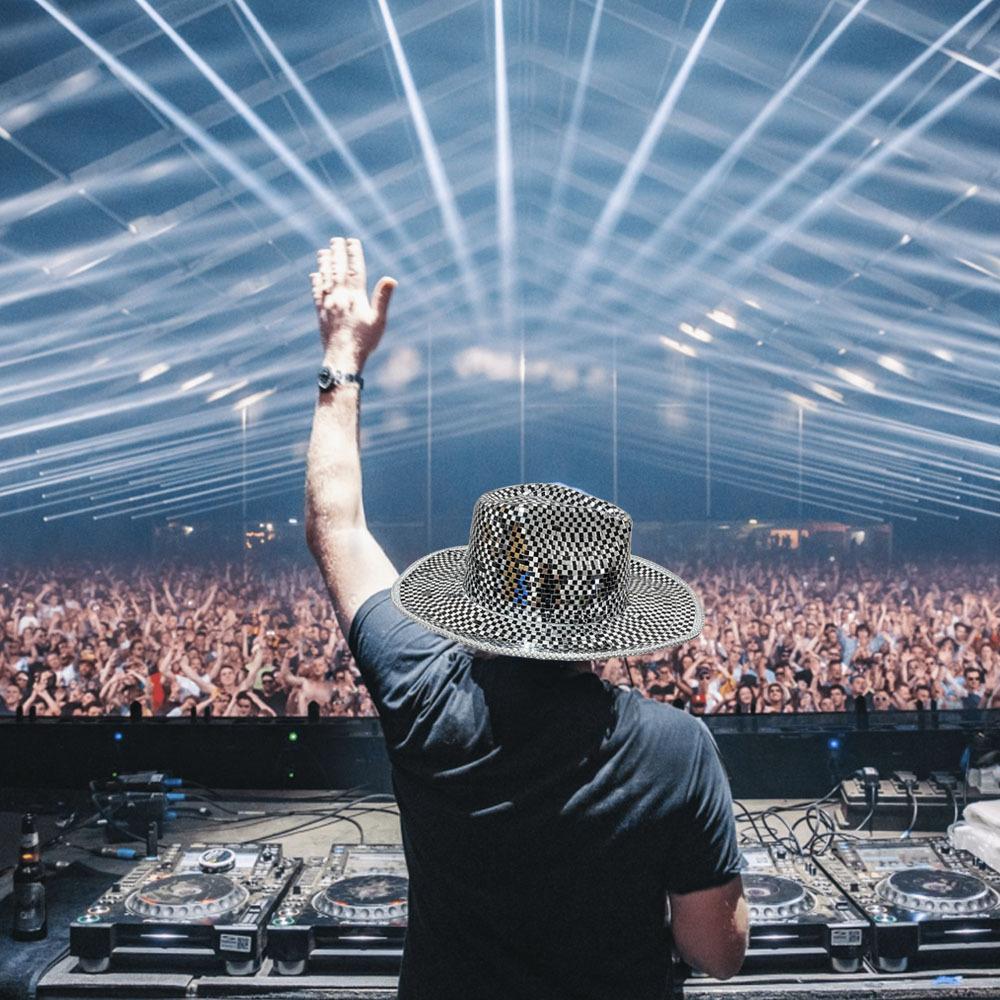 Retro Ball Cowboy Hat New Glitter Mirror Glass Disco Ball Hat Classic Glitter Ball Disco Fashion Ball Hat For Cowboy & Cowgirl