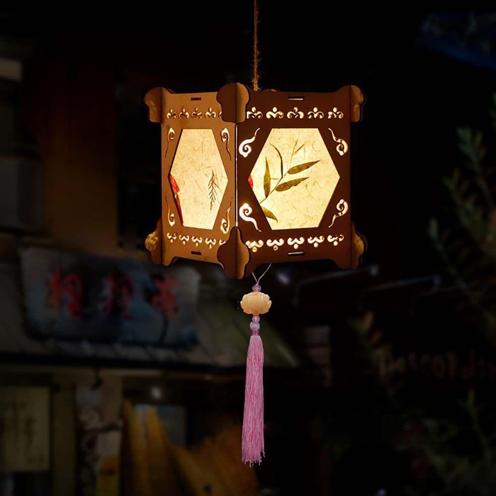 Holz Papier Chinesischer Stil Geschenk Lampe Laternen Anhänger Handgefertigte Laternen Party Dekoration Festival Laternenfest Dekorationen